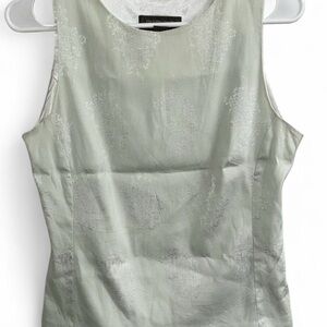 Country Road Green Fitted Sleeveless Tank Top 100% Silk Size 8-10(m)